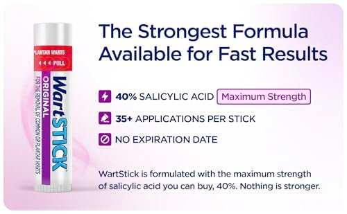 WartStick Maximum Strength Salicylsäure Feststift Warzenentferner für gewöhnliche und plantare Warzen, 2er Pack, 11,3 g