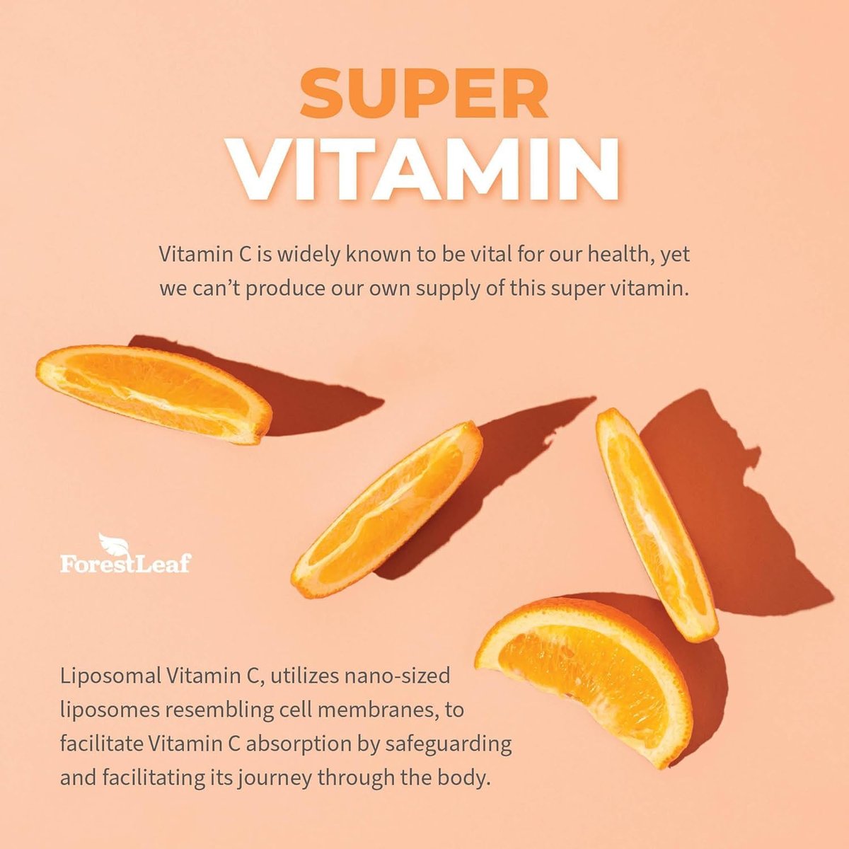 ForestLeaf Liposomales Vitamin C 1400mg Kapseln - Hochdosiertes Vitamin C mit Kokosöl-Fettsäuren für schnelle Aufnahme - Unterstützt Immunsystem, Antioxidans, Kollagenproduktion - 120 vegane Kapseln