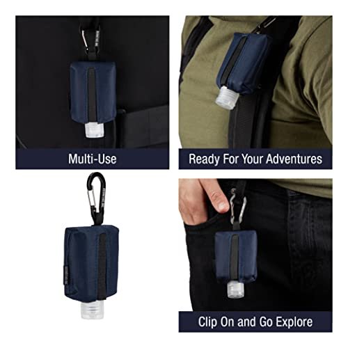 2nd Childhood Handdesinfektionsmittel Schlüsselanhänger – Nachfüllbare 2 oz Flasche mit Clip-On Halter – Tragbares Desinfektionsmittel Etui für Handtasche, Rucksack, Sporttasche