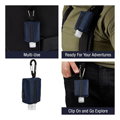 2nd Childhood Handdesinfektionsmittel Schlüsselanhänger – Nachfüllbare 2 oz Flasche mit Clip-On Halter – Tragbares Desinfektionsmittel Etui für Handtasche, Rucksack, Sporttasche