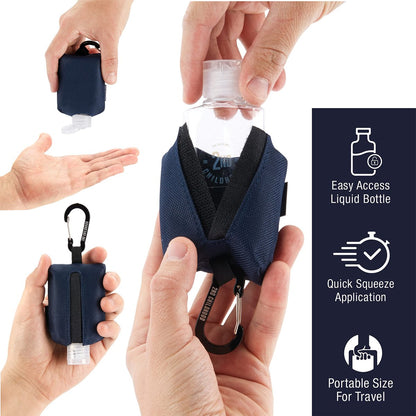 2nd Childhood Handdesinfektionsmittel Schlüsselanhänger – Nachfüllbare 2 oz Flasche mit Clip-On Halter – Tragbares Desinfektionsmittel Etui für Handtasche, Rucksack, Sporttasche