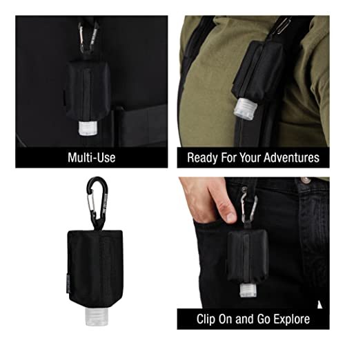 2nd Childhood Reise-Handdesinfektionsmittel Schlüsselanhänger – Nachfüllbare 2 oz Flasche mit Clip-On Halter – Tragbare Desinfektionsmittelbox für Handtasche, Rucksack, Sporttasche