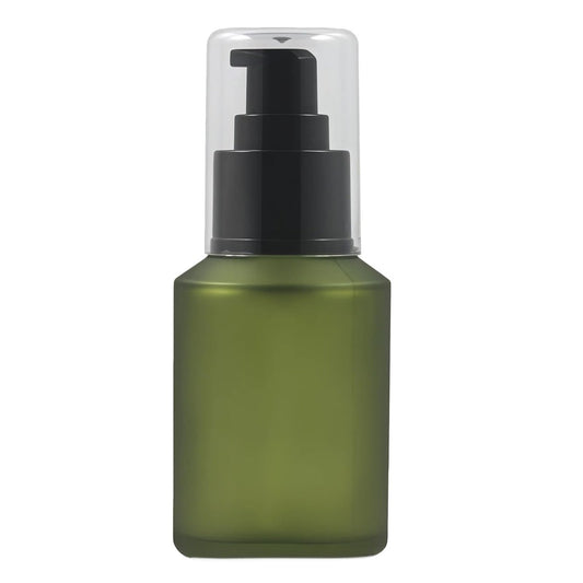60 ml Grüne Milchflasche aus Glas mit Pumpspender – Nachfüllbare Reiseflasche für Kosmetik, Proben & mehr