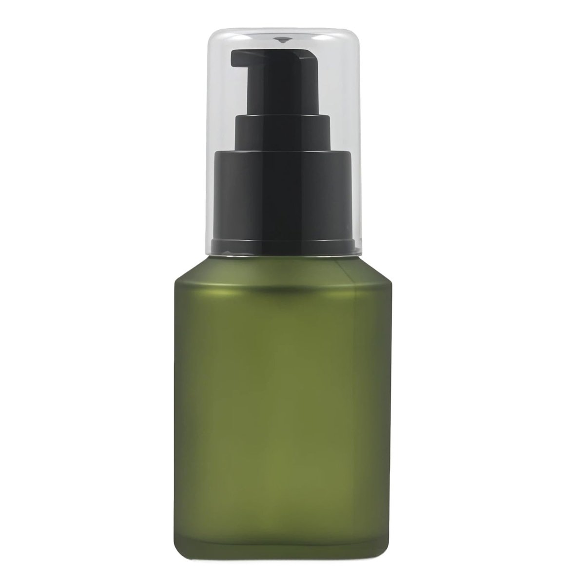 60 ml Grüne Milchflasche aus Glas mit Pumpspender – Nachfüllbare Reiseflasche für Kosmetik, Proben & mehr