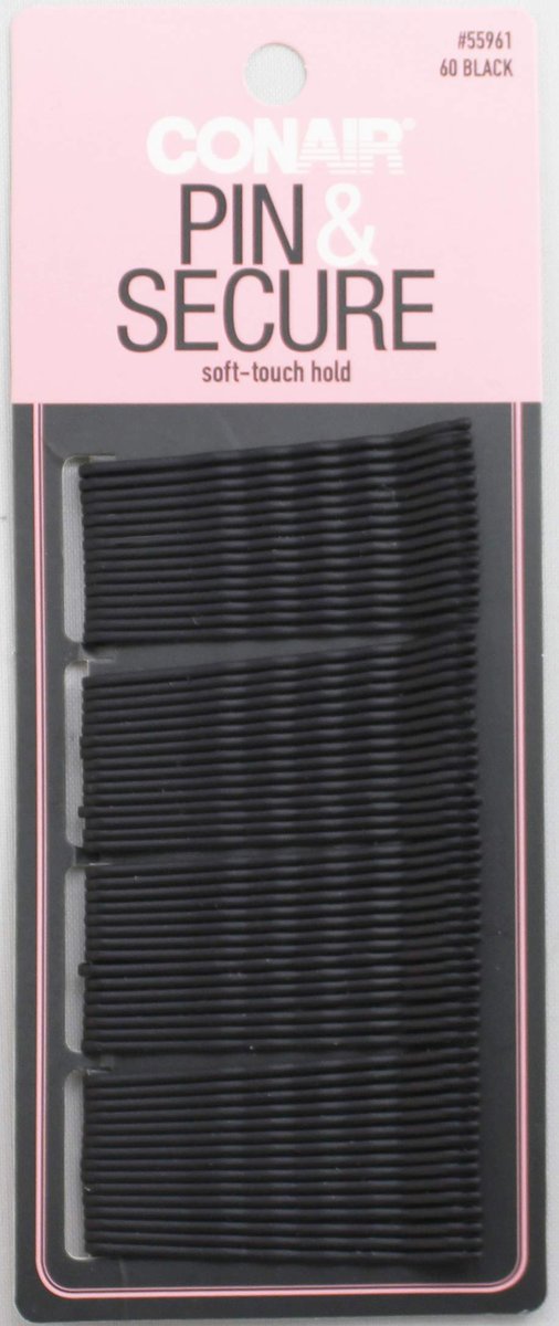 Conair Secure Hold Mini Bobby Pins Schwarz, 60 Stück – Starker Halt für jedes Haar