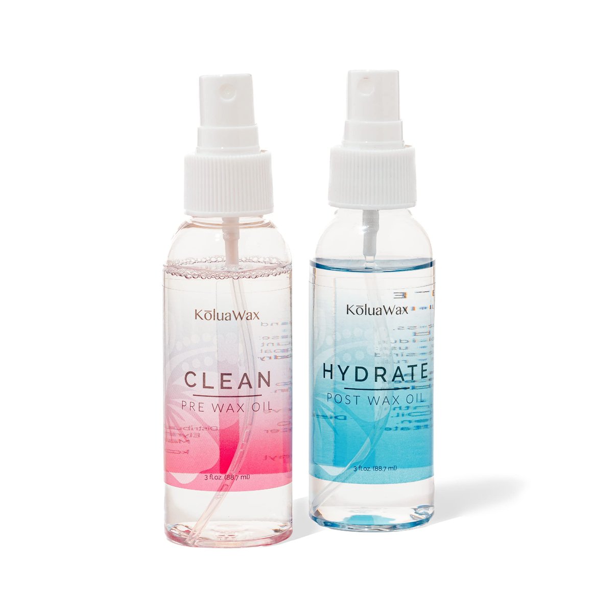 KoluaWax Clean & Hydrate Enthaarungsöl-Set – Pre Wax Reinigungsöl & Post Wax Pflegeöl für Gesicht und Körper, je 89 ml