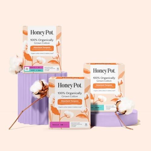 The Honey Pot Company - Multipack Tampons mit Bio-Kunststoff-Applikator - 100% Bio-Baumwollkern - Regular & Super Saugstärke - Duftneutral - Damenhygiene - 18 Stück