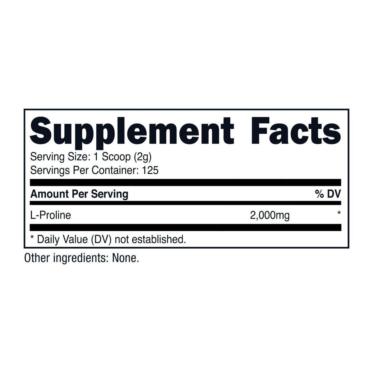 Nutricost L-Prolin Pulver 250g – 2.000 mg pro Portion, Non-GMO