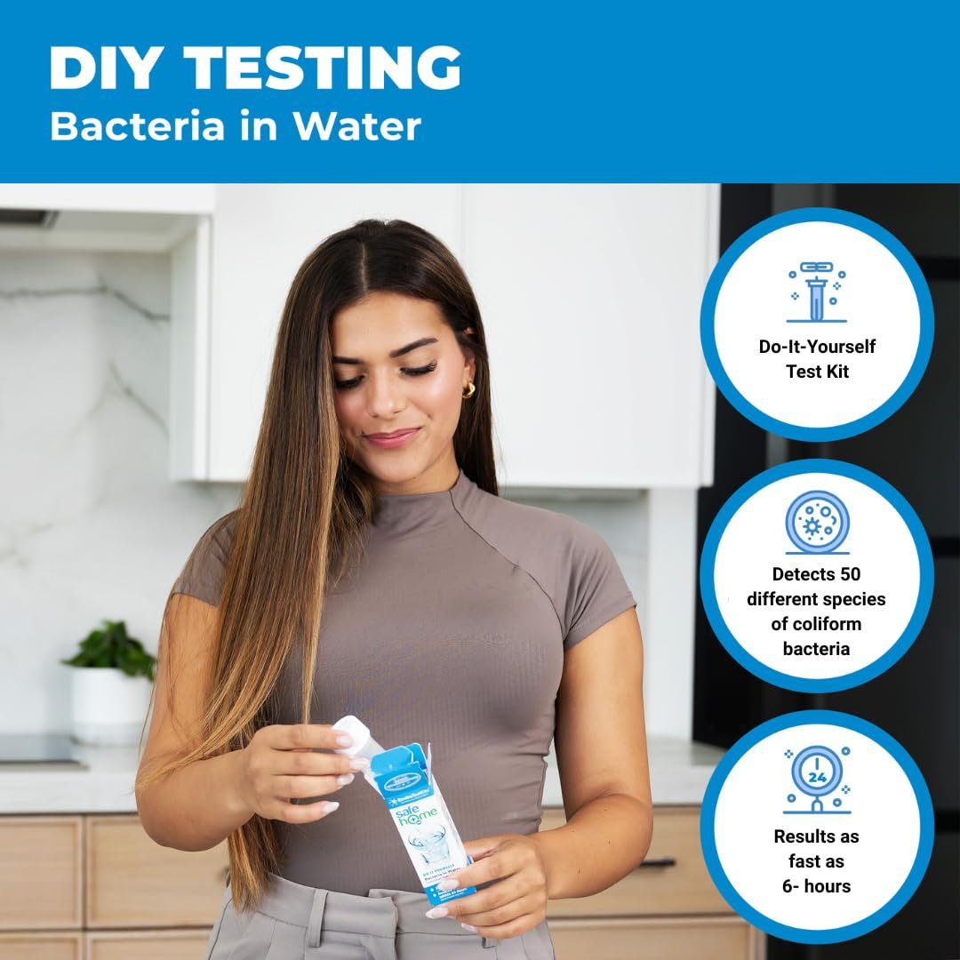 Safe Home® DIY Bakterien im Wasser Testkit – Ergebnisse in nur 6 Stunden – Erkennt 50 verschiedene Arten von coliformen Bakterien – EPA-Labor-zertifiziert – Hergestellt in den USA – (1 Packung)
