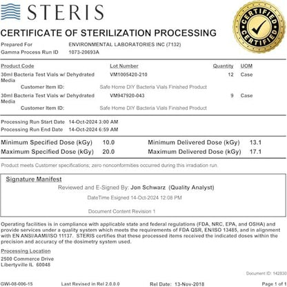 Safe Home® DIY Bakterien im Wasser Testkit – Ergebnisse in nur 6 Stunden – Erkennt 50 verschiedene Arten von coliformen Bakterien – EPA-Labor-zertifiziert – Hergestellt in den USA – (1 Packung)