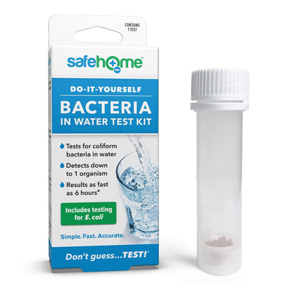 Safe Home® DIY Bakterien im Wasser Testkit – Ergebnisse in nur 6 Stunden – Erkennt 50 verschiedene Arten von coliformen Bakterien – EPA-Labor-zertifiziert – Hergestellt in den USA – (1 Packung)