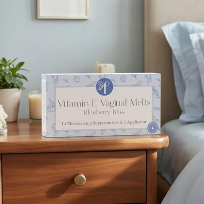Femallay Bio-Vaginalzäpfchen – Blaubeere – Feuchtigkeitsspender und Erfrischer – 14 Stück + Applikator