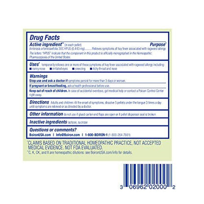 Boiron Ambrosia 30C Homöopathisches Mittel zur Linderung von Allergiesymptomen wie Niesen, laufender Nase, gereizten Augen und juckendem Hals oder Nase - 3 Packungen (240 Kügelchen)
