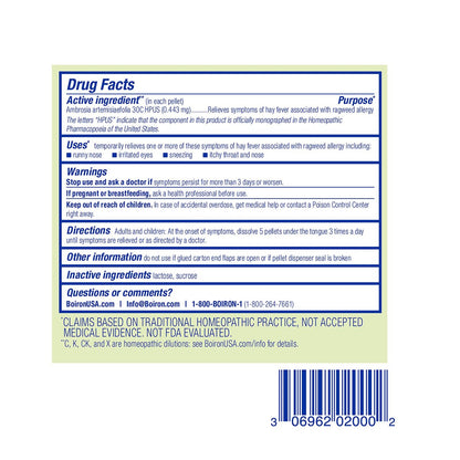 Boiron Ambrosia 30C Homöopathisches Mittel zur Linderung von Allergiesymptomen wie Niesen, laufender Nase, gereizten Augen und juckendem Hals oder Nase - 3 Packungen (240 Kügelchen)