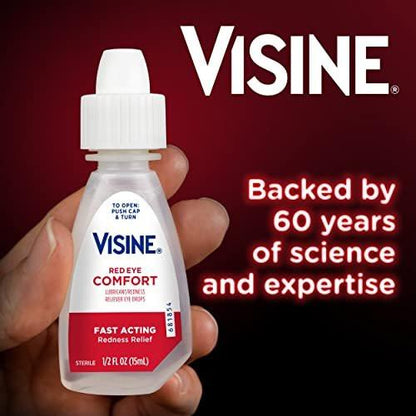 Visine Red Eye Comfort – Schnelle Linderung bei geröteten Augen durch leichte Reizungen, Tetrahydrozolin HCl, 15 ml