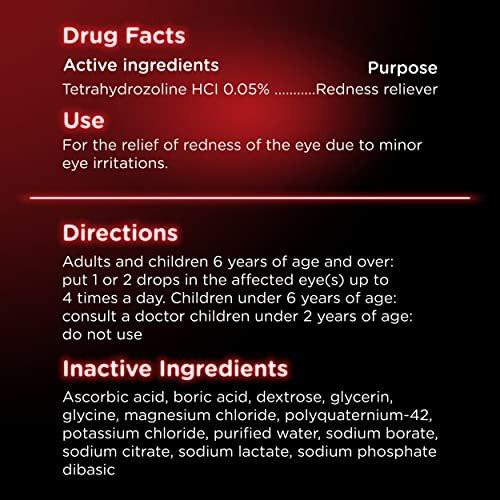 Visine Red Eye Comfort – Schnelle Linderung bei geröteten Augen durch leichte Reizungen, Tetrahydrozolin HCl, 15 ml