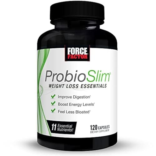Force Factor ProbioSlim Essentials zur Gewichtsabnahme – Abnehmpillen für Frauen, Stoffwechsel-Booster, Appetitzügler mit Probiotika, Präbiotika, Elektrolyten & Grüntee-Extrakt, 120 Kapseln