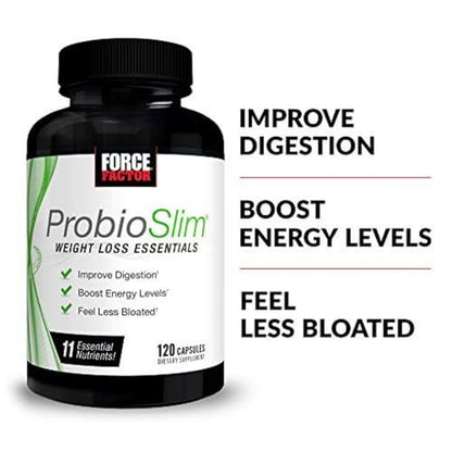 Force Factor ProbioSlim Essentials zur Gewichtsabnahme – Abnehmpillen für Frauen, Stoffwechsel-Booster, Appetitzügler mit Probiotika, Präbiotika, Elektrolyten & Grüntee-Extrakt, 120 Kapseln