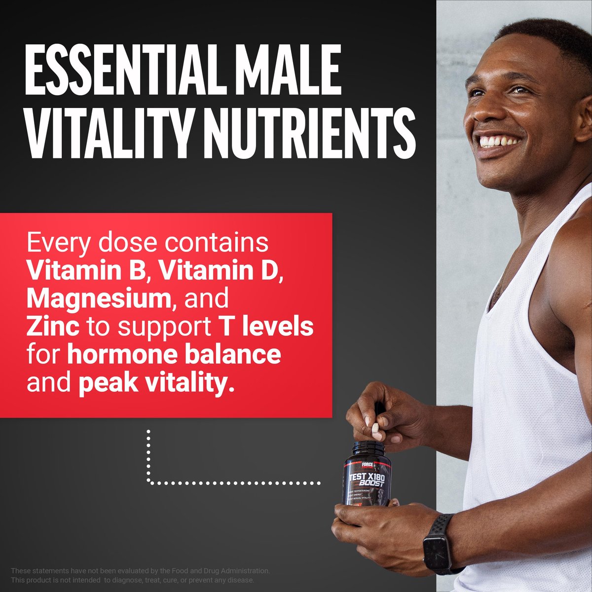 Force Factor Test X180 Boost – 9-in-1 Testosteron-Booster für Männer mit D-Asparaginsäure, Bor, Bockshornklee, Tribulus Terrestris & zumXR – 120 Tabletten