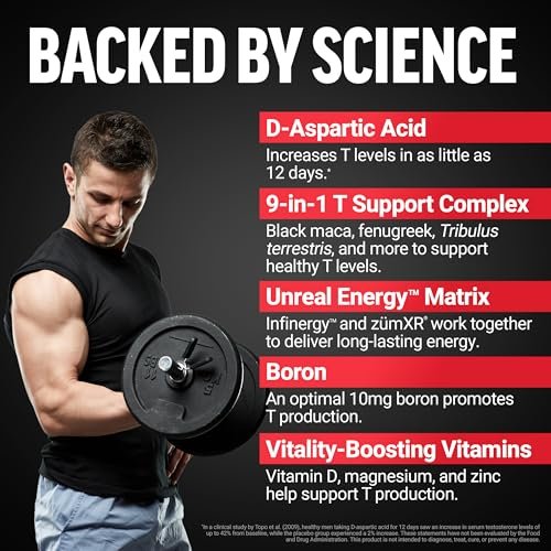 Force Factor Test X180 Boost – 9-in-1 Testosteron-Booster für Männer mit D-Asparaginsäure, Bor, Bockshornklee, Tribulus Terrestris & zumXR – 120 Tabletten