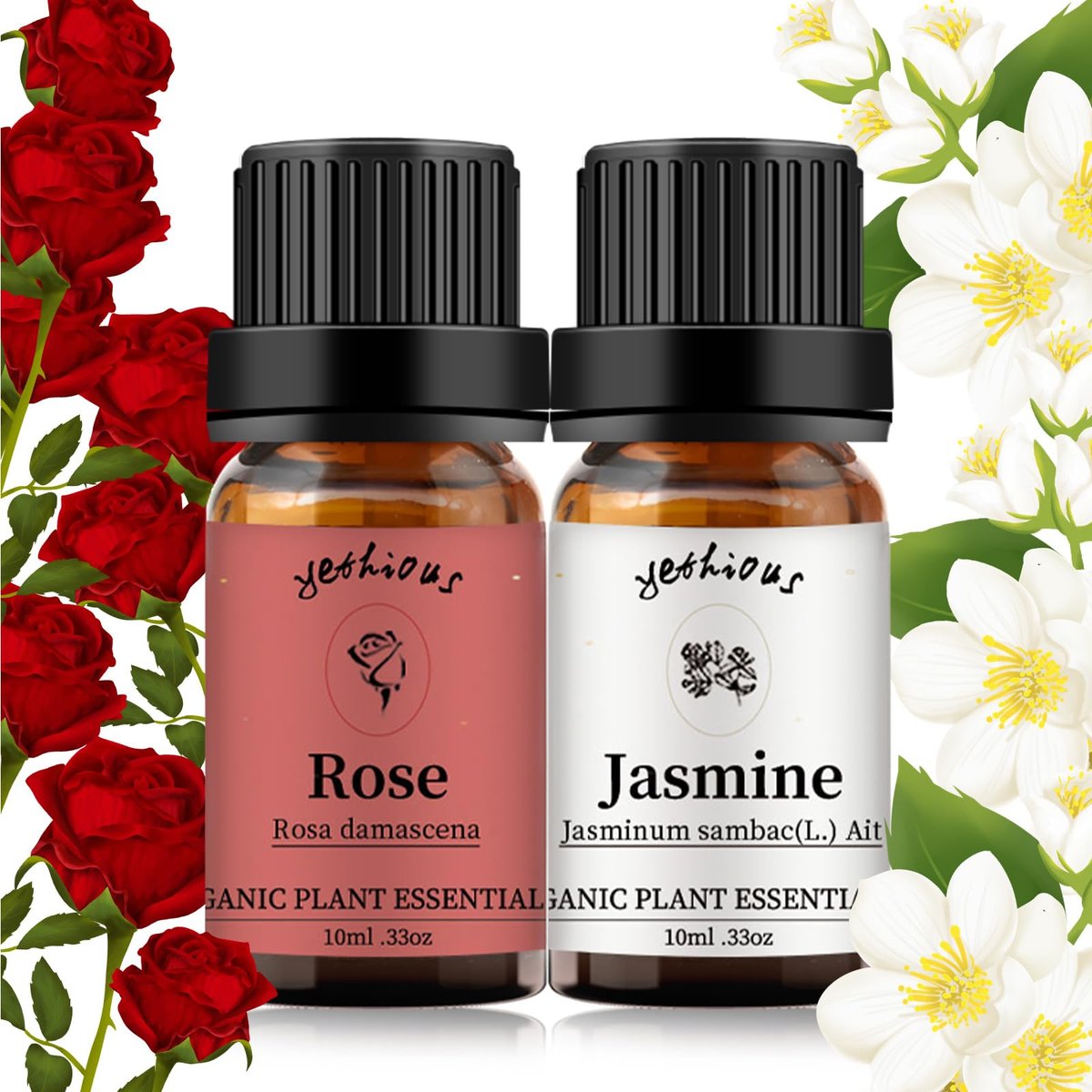 yethious Bio Kamille Lavendel Ätherisches Öl Set – 2x10ml Reine Aromatherapie Öle für Diffuser