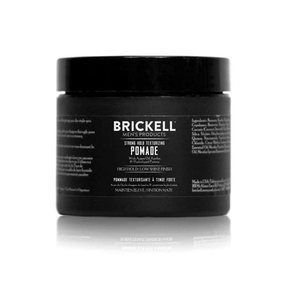 Brickell Men's Products Strong Hold Texturizing Pomade für Männer, natürlich und organisch, formbares Haarstyling-Faser-Pomade, 57 g, parfümiert