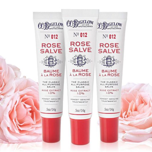 C.O. Bigelow Rosen-Salbe Tuben – 3er-Pack Lippenbalsam, Allzwecksalbe für Lippen, Nagelhaut, Hände & trockene Haut, 0,5 Unzen pro Tube