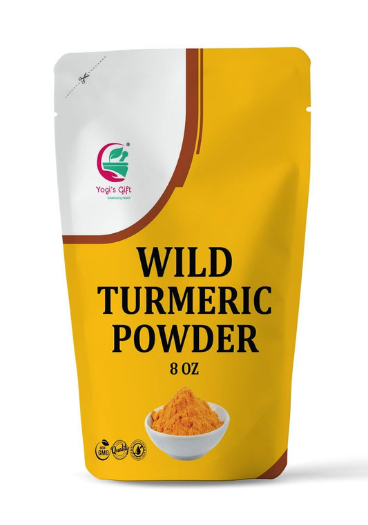 100% Reines Wildes Kurkumapulver für das Gesicht | 227 g | Kasturi Manjal | Curcuma Aromatica | Amba Haldi | Fördert strahlende Haut | Von Yogi's Gift®