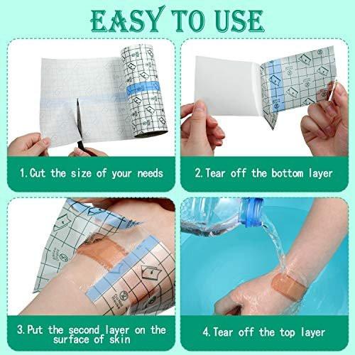 BBTO Transparentes Pflaster – Wasserdichtes, klares Klebeband für Tattoos und Schwimmen (6 x 197 Zoll)