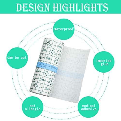 BBTO Transparentes Pflaster – Wasserdichtes, klares Klebeband für Tattoos und Schwimmen (6 x 197 Zoll)
