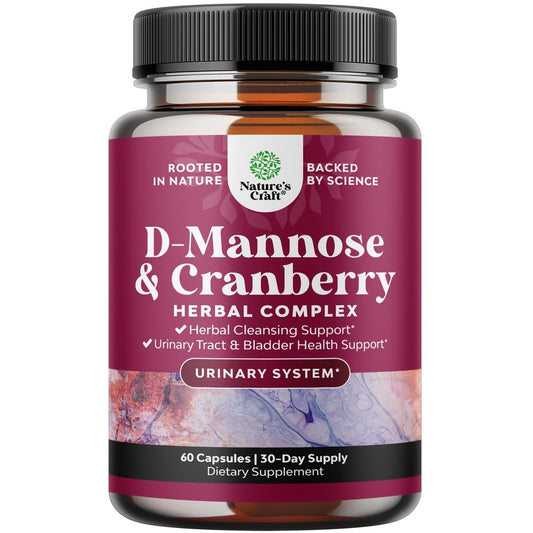 D-Mannose mit Cranberry Kapseln – 1000 mg pro Portion für Nieren-, Blasen- und Harnwegsgesundheit – 60 Kapseln