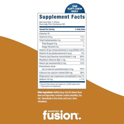 Bariatric Fusion Calcium Kaugummies mit Vitamin D3 – Zuckerfrei, Vanille, 60 Stück