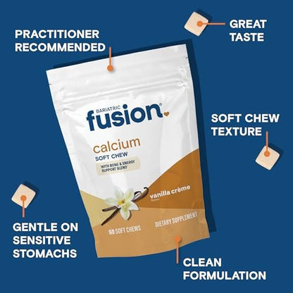 Bariatric Fusion Calcium Kaugummies mit Vitamin D3 – Zuckerfrei, Vanille, 60 Stück
