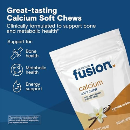 Bariatric Fusion Calcium Kaugummies mit Vitamin D3 – Zuckerfrei, Vanille, 60 Stück