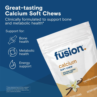 Bariatric Fusion Calcium Kaugummies mit Vitamin D3 – Zuckerfrei, Vanille, 60 Stück