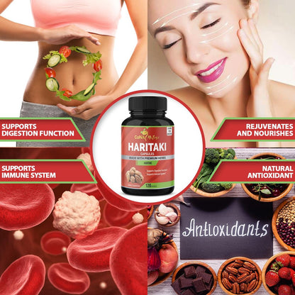 Cona Nature Bio Indien Haritaki Kapseln 2250 mg - Verjüngung, Verbesserung der Verdauung, Regelmäßigkeit | Nicht-GVO, vegan, glutenfrei, 120 Kapseln