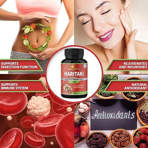 Cona Nature Bio Indien Haritaki Kapseln 2250 mg - Verjüngung, Verbesserung der Verdauung, Regelmäßigkeit | Nicht-GVO, vegan, glutenfrei, 120 Kapseln