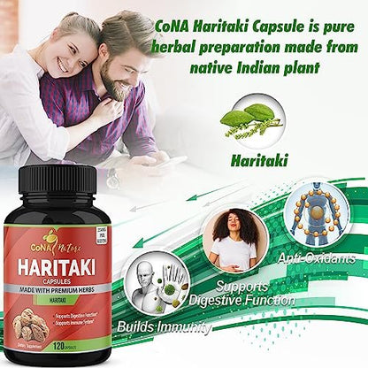 Cona Nature Bio Indien Haritaki Kapseln 2250 mg - Verjüngung, Verbesserung der Verdauung, Regelmäßigkeit | Nicht-GVO, vegan, glutenfrei, 120 Kapseln