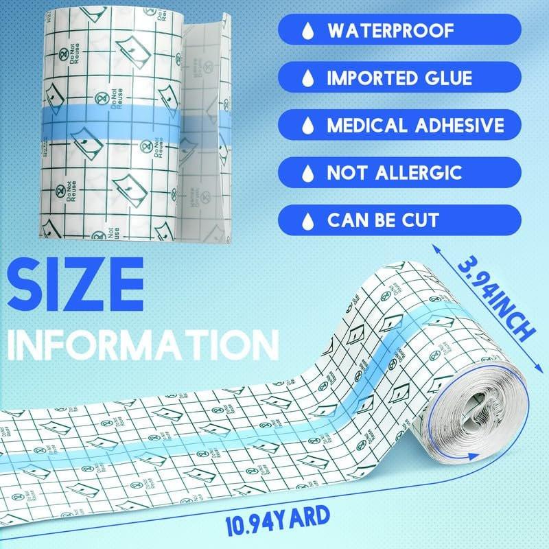 Transparentes Pflaster wasserdicht – BBTO Klarsichtpflaster, 4 x 394 Zoll, selbstklebend, für Tattoos und Schwimmen