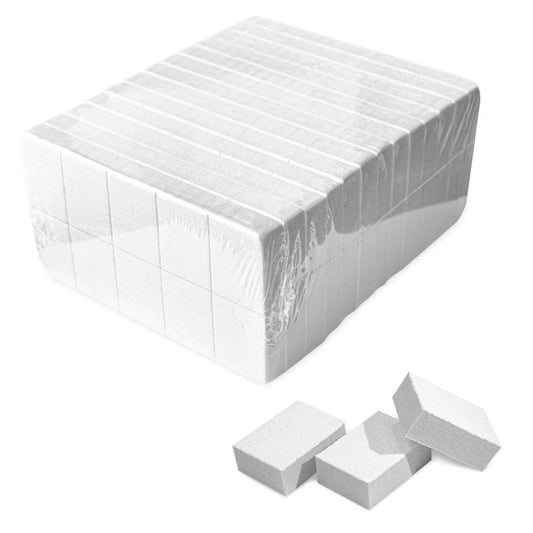 Karlash Nail Mini White Buffer Block Feile 80/100 Grit 2-seitig (130 Stück, Weiß)