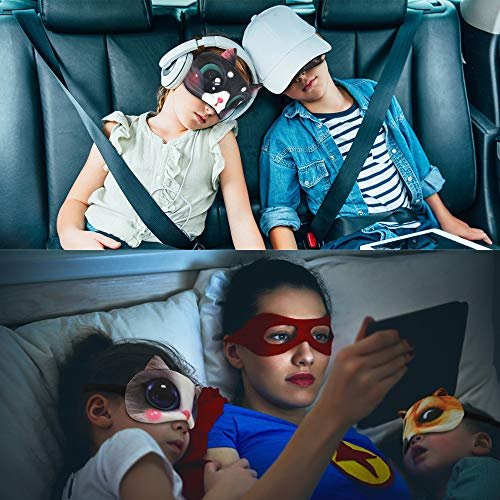 Tphon Schlafmaske für Erwachsene Kinder Jungen Mädchen Lustige Tier-Augenmasken mit verstellbarem Band für Reisen Nickerchen Schichtarbeit Spiele