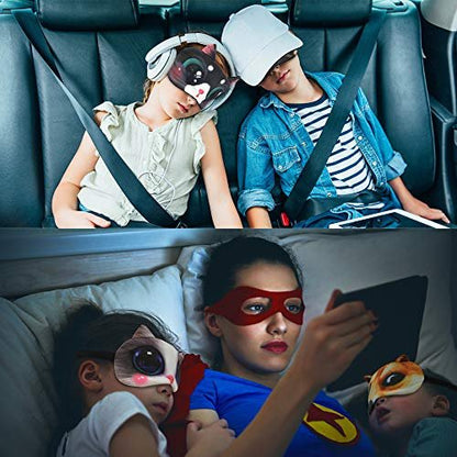 Tphon Schlafmaske für Erwachsene Kinder Jungen Mädchen Lustige Tier-Augenmasken mit verstellbarem Band für Reisen Nickerchen Schichtarbeit Spiele