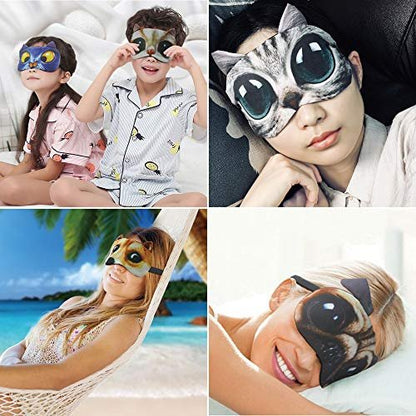 Tphon Schlafmaske für Erwachsene Kinder Jungen Mädchen Lustige Tier-Augenmasken mit verstellbarem Band für Reisen Nickerchen Schichtarbeit Spiele