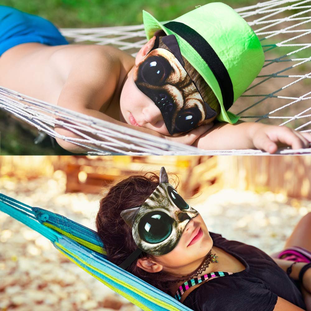 Tphon Schlafmaske für Erwachsene Kinder Jungen Mädchen Lustige Tier-Augenmasken mit verstellbarem Band für Reisen Nickerchen Schichtarbeit Spiele