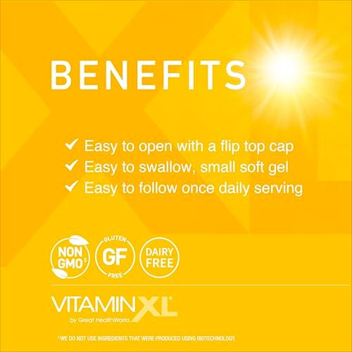 OmegaXL VitaminXL D3 5000 IU – Hochdosiertes Vitamin D für Immunsystem, Muskeln & Knochen – 30 Weichkapseln