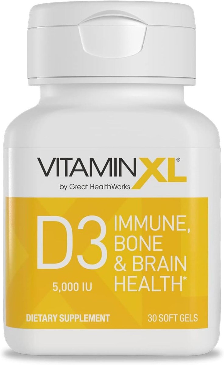 OmegaXL VitaminXL D3 5000 IU – Hochdosiertes Vitamin D für Immunsystem, Muskeln & Knochen – 30 Weichkapseln