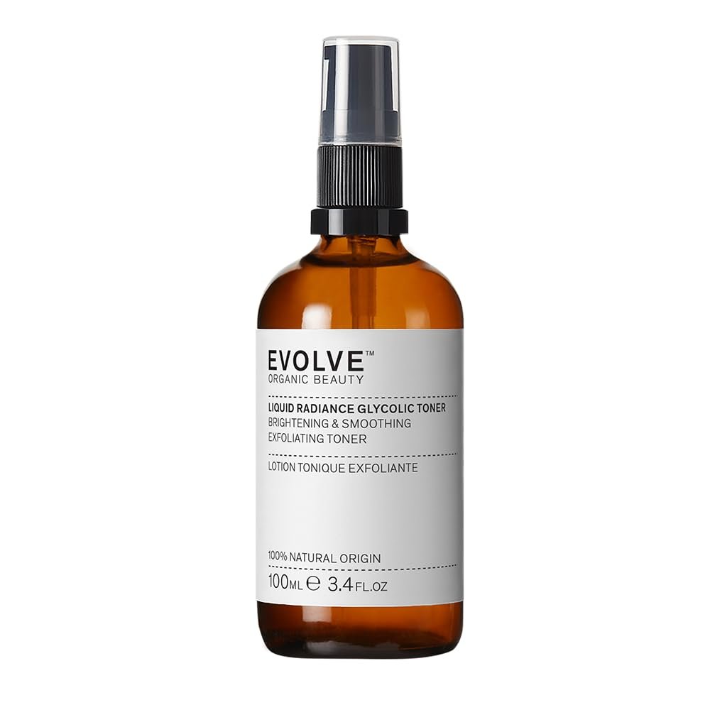 Evolve Organic Beauty Liquid Radiance Glycolic Toner – Glättender, hydratisierender Toner mit Malic- und Zitronensäure, vegan & clean (100 ml)