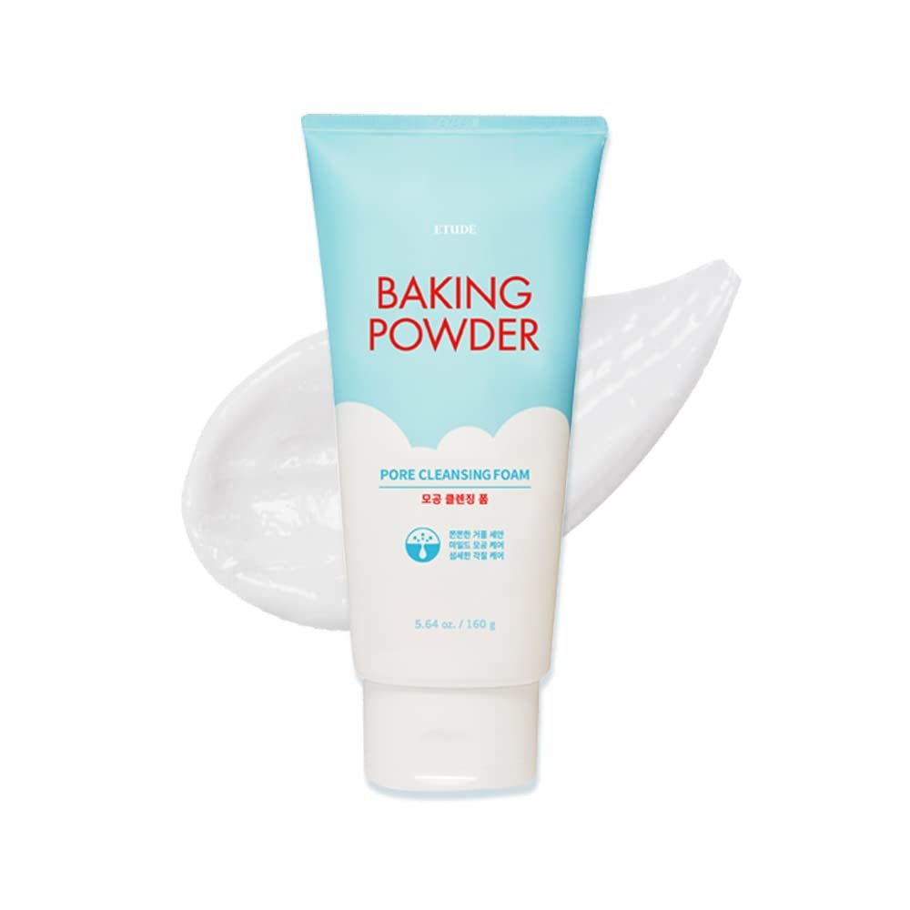 ETUDE Baking Powder Pore Cleansing Foam – Tiefenreinigender Gesichtsreiniger mit Mikro-Backpulver für sanftes Peeling, 160 g