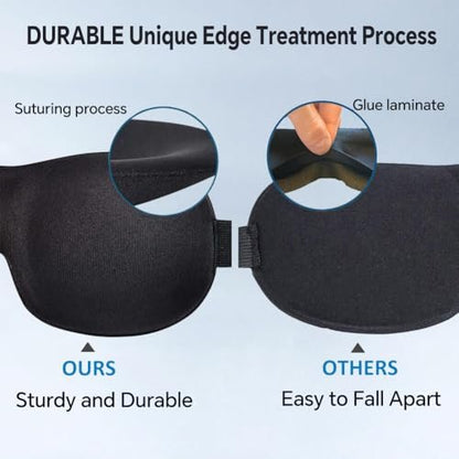 YIVIEW Schlafmaske für Rücken- und Seitenschläfer, 3er-Pack, 100% Lichtblockierung, 3D Augenmaske, Atmungsaktiv, Leicht, Null Druck, Nachtblindflug