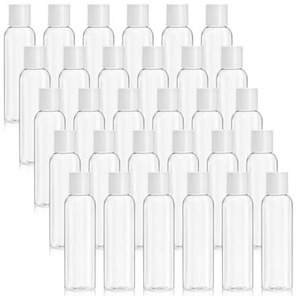 Bekith 30er-Pack 4oz Reiseflaschen für Toilettenartikel, leere kleine Plastik-Quetschflaschen mit Disc-Top-Verschluss, durchsichtige nachfüllbare Reisegrößenbehälter für Shampoo, Lotionen, flüssige Körperpflege, Cremes